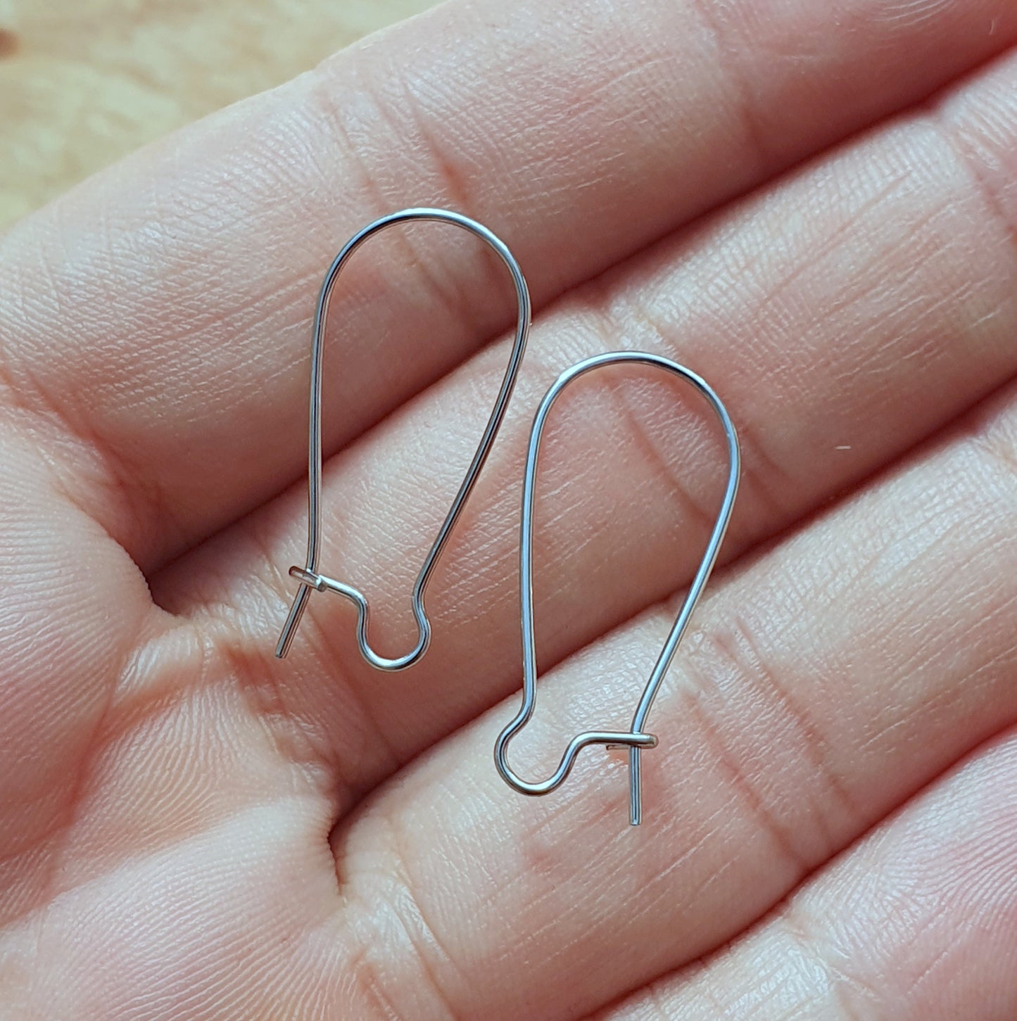 2 Paar Edelstahl Kidney Wire Ohrhaken, 24mm, 4 Stück