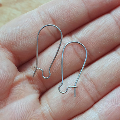 2 Paar Edelstahl Kidney Wire Ohrhaken, 24mm, 4 Stück