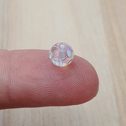 20 facettierte Glasperlen, Kugel, 6mm, Crystal AB