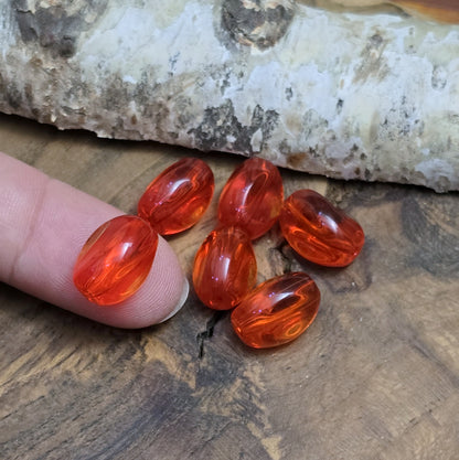 Glasperlen in Nuggetform, rot 13mm, ideal zur Schmuckherstellung