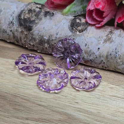 20 Blumen Perlen aus Acryl - transparent - 17mm, verschiedene Farben