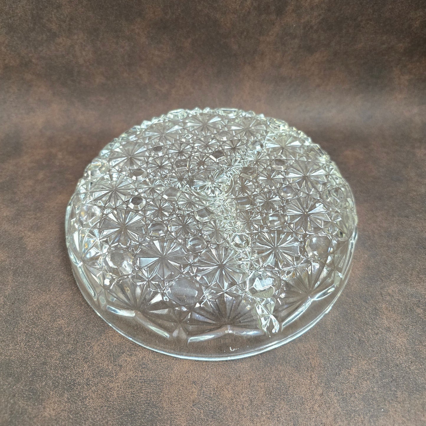Vintage Kristallschale 1980er – Luxhem de Veropa Daisy Button – 3-geteilte Retro Servierschale aus Glas