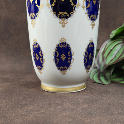 Elegante Vintage-Vase von Volkstedt (1762), 50er/60er, mit Echt-Kobalt & Golddekor. Sehr guter Zustand – DDR-Porzellankunst für Sammler & Liebhaber.