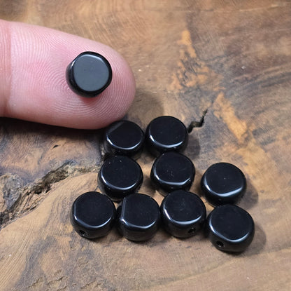 20 glänzende Glasperlen in Linsenform, Ø 8 mm, perfekt für Schmuckherstellung und DIY-Projekte.