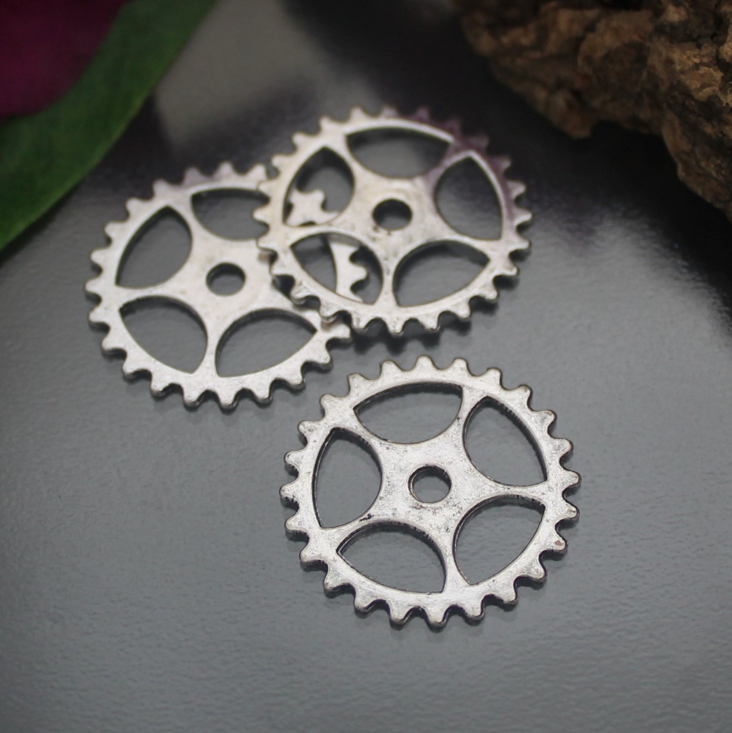 3 Gearwheels/Zahnräder im Steampunk-Design, ø 25mm