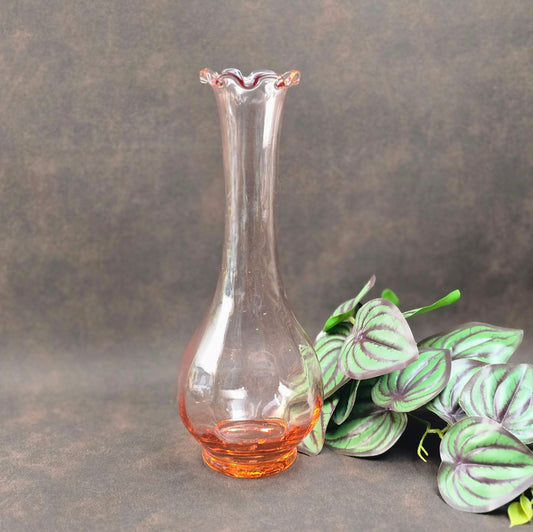 Schwere Rosalinglas Vase aus der DDR – Vintage Deko im 50er-Jahre Stil aus Pressglas – ideal für dein Zuhause oder als besonderes Sammlerstück.