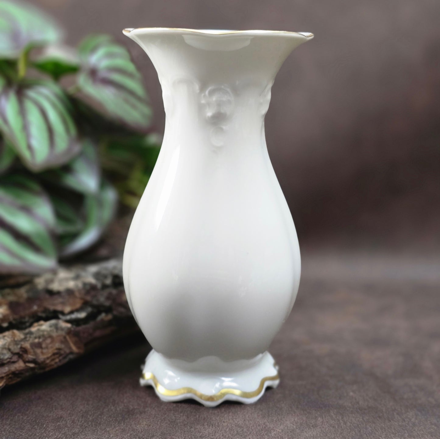 Rosenthal Vase im Rokoko-Stil (ca. 1970), Classic Rose Serie. Mit Goldrand, floralem Dekor & elegantem Fuß – ideal für stilvolle Vintage Deko.