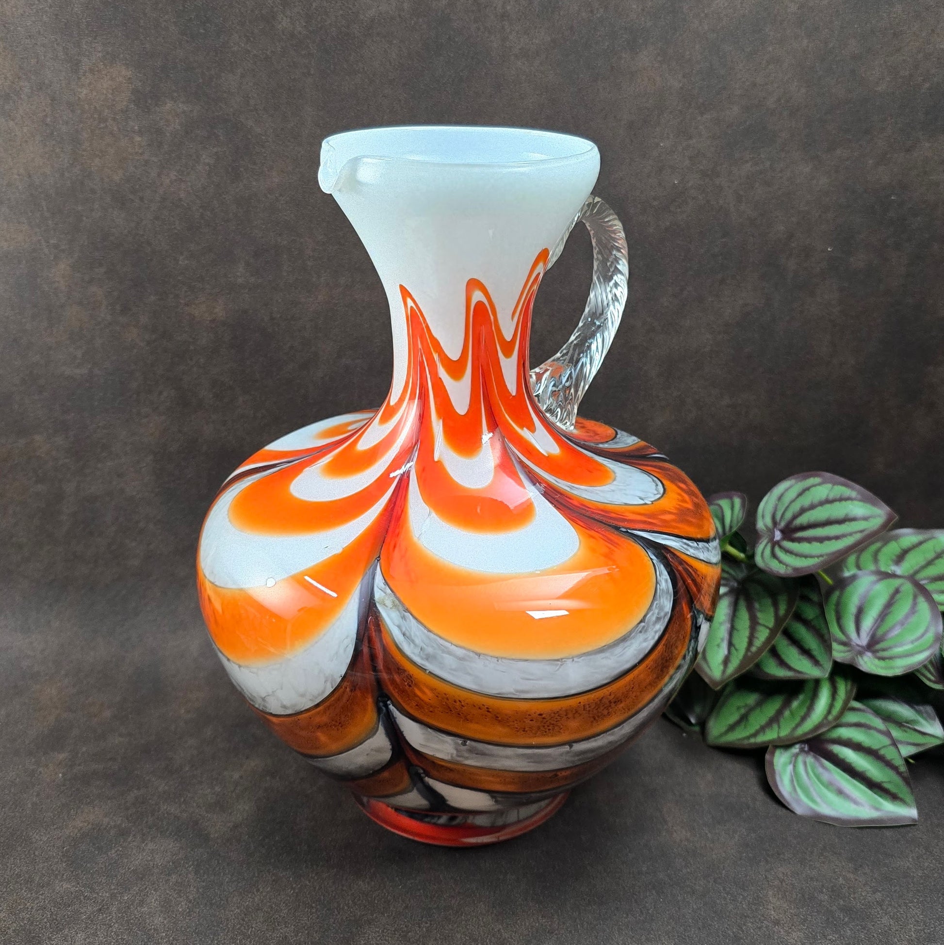 Vintage-Glaskrug von Carlo Moretti – Italienisches Opalglas im Mid-Century-Stil, 1970er. Handgefertigt, imposant & einzigartig. Ein echtes Design-Statement aus Florenz.