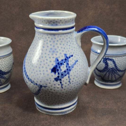 Bembel & Becher Set mit Salzglasur – 60er/70er Steinzeug aus dem Westerwald. Für deine Vintage-Bar oder als Deko.