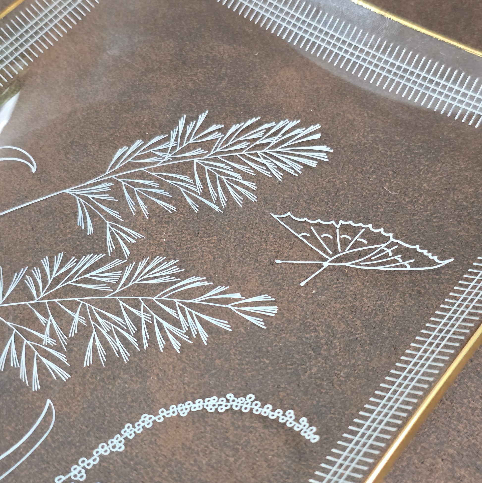 HEYE Vintage Glasplatte mit Goldrand & Schmetterling, 1970er, sehr guter Zustand – für Kuchen, Snacks oder Deko.