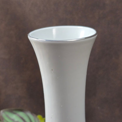 Original DDR-Vase von Wagner & Apel, Thüringen. 1970er-Design mit geometrischen Blumen in Weinrot – stilvoller Vintage-Akzent für Ihr Zuhause.

