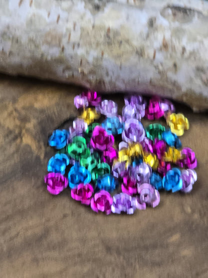 Farbiger Perlen-Mix kleine Aluminium-Blüten perlen 7 mm für Bastelarbeiten