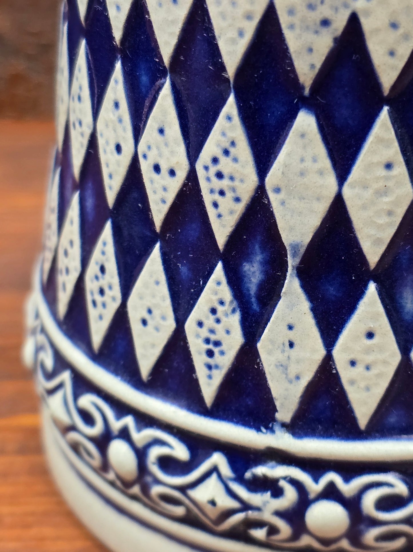 GERZ Steinzeug Bierkrug 0,5L mit Zinndeckel