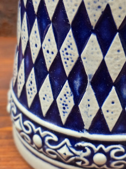 GERZ Steinzeug Bierkrug 0,5L mit Zinndeckel