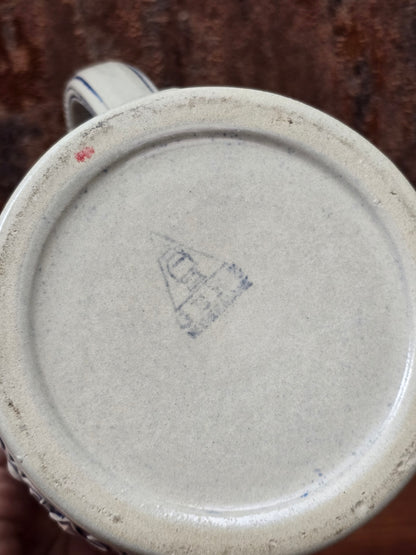 GERZ Steinzeug Bierkrug 0,5L mit Zinndeckel
