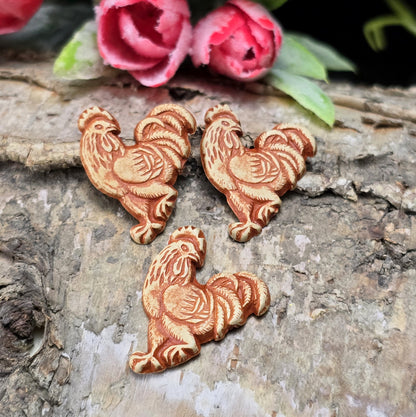 Das Bild zeigt Flatbacks Hühner – 23 x 18mm – Antik-Look – Charmante Akzente für deine DIY-Projekte