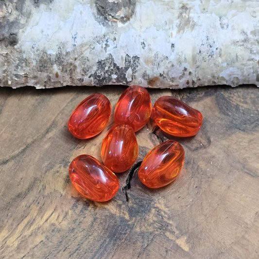 Glasperlen in Nuggetform, rot 13mm, ideal zur Schmuckherstellung