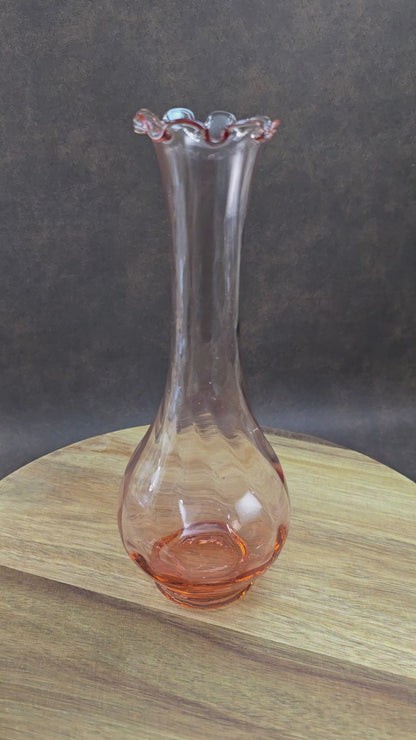 Schwere Rosalinglas Vase aus der DDR – Vintage Deko im 50er-Jahre Stil aus Pressglas – ideal für dein Zuhause oder als besonderes Sammlerstück.