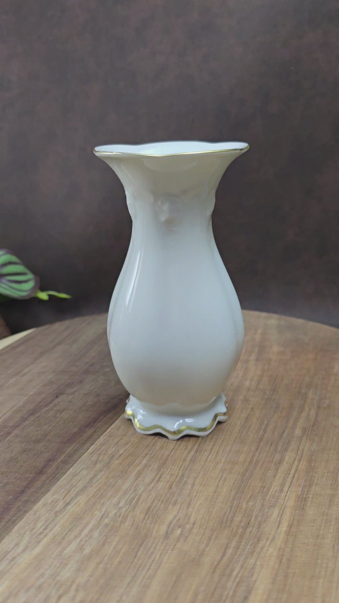 Rosenthal Vase im Rokoko-Stil (ca. 1970), Classic Rose Serie. Mit Goldrand, floralem Dekor & elegantem Fuß – ideal für stilvolle Vintage Deko.