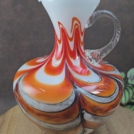 Vintage-Glaskrug von Carlo Moretti – Italienisches Opalglas im Mid-Century-Stil, 1970er. Handgefertigt, imposant & einzigartig. Ein echtes Design-Statement aus Florenz.