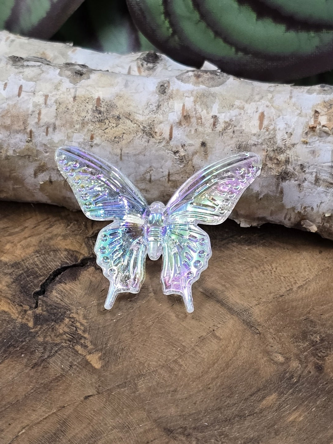 Große Schmetterlingsperle aus transparentem Acryl mit AB-Effekt für DIY Schmuck und Dekoration