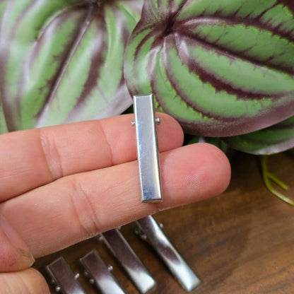 6 silberfarbene Alligator Clips, 31 mm, DIY Haarspangen Rohlinge zum Basteln von Haarschmuck und Accessoires