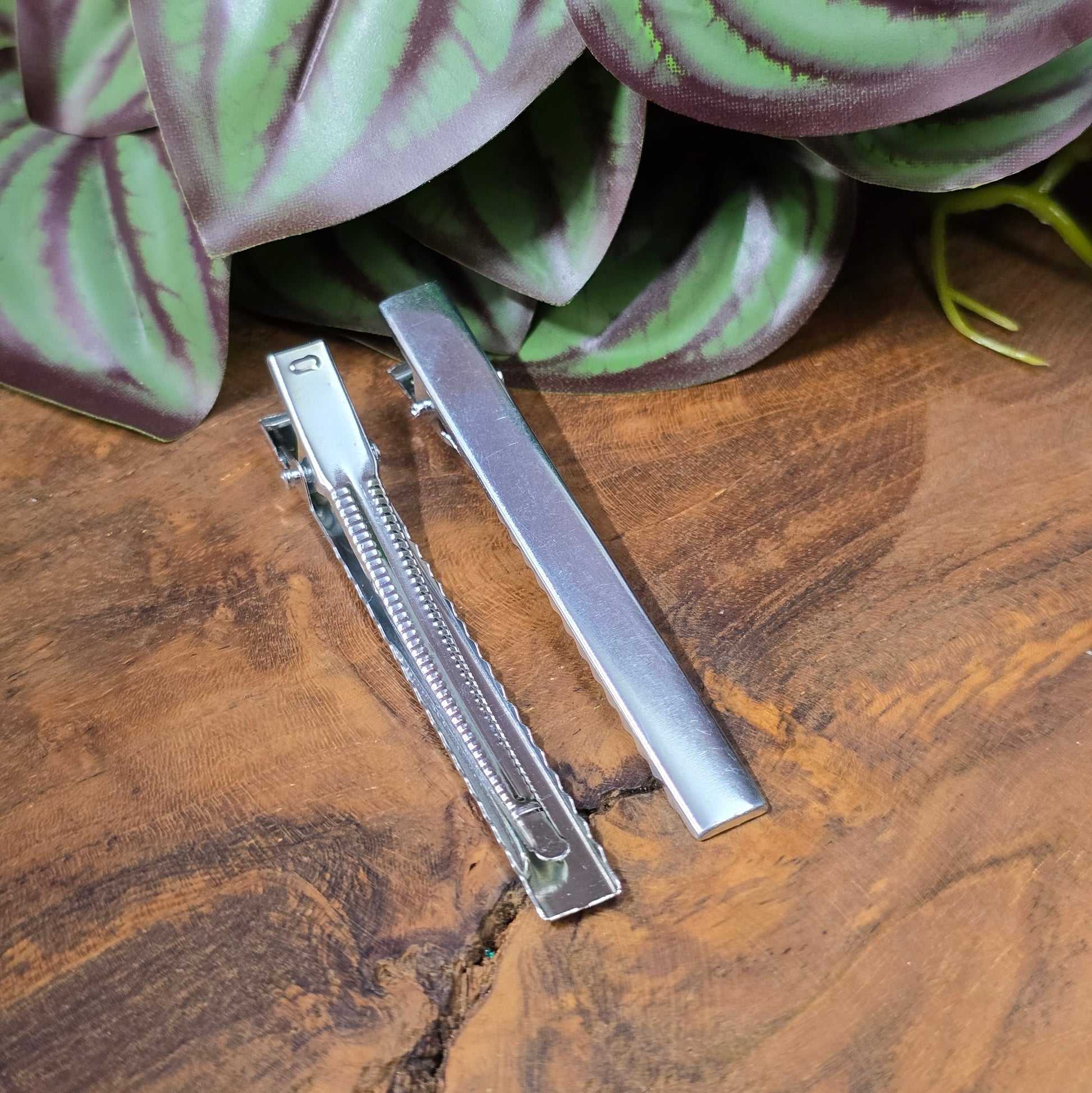 4 silberfarbene Alligator Clips, 76 mm, extra lange Haarspangen Rohlinge für DIY Haarschmuck und kreative Accessoires