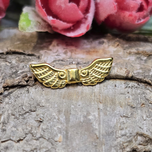 Vergoldete Engelsflügel-Perlen 21 mm – ideal für Schutzengel-Anhänger, DIY-Schmuck & Dekorationen