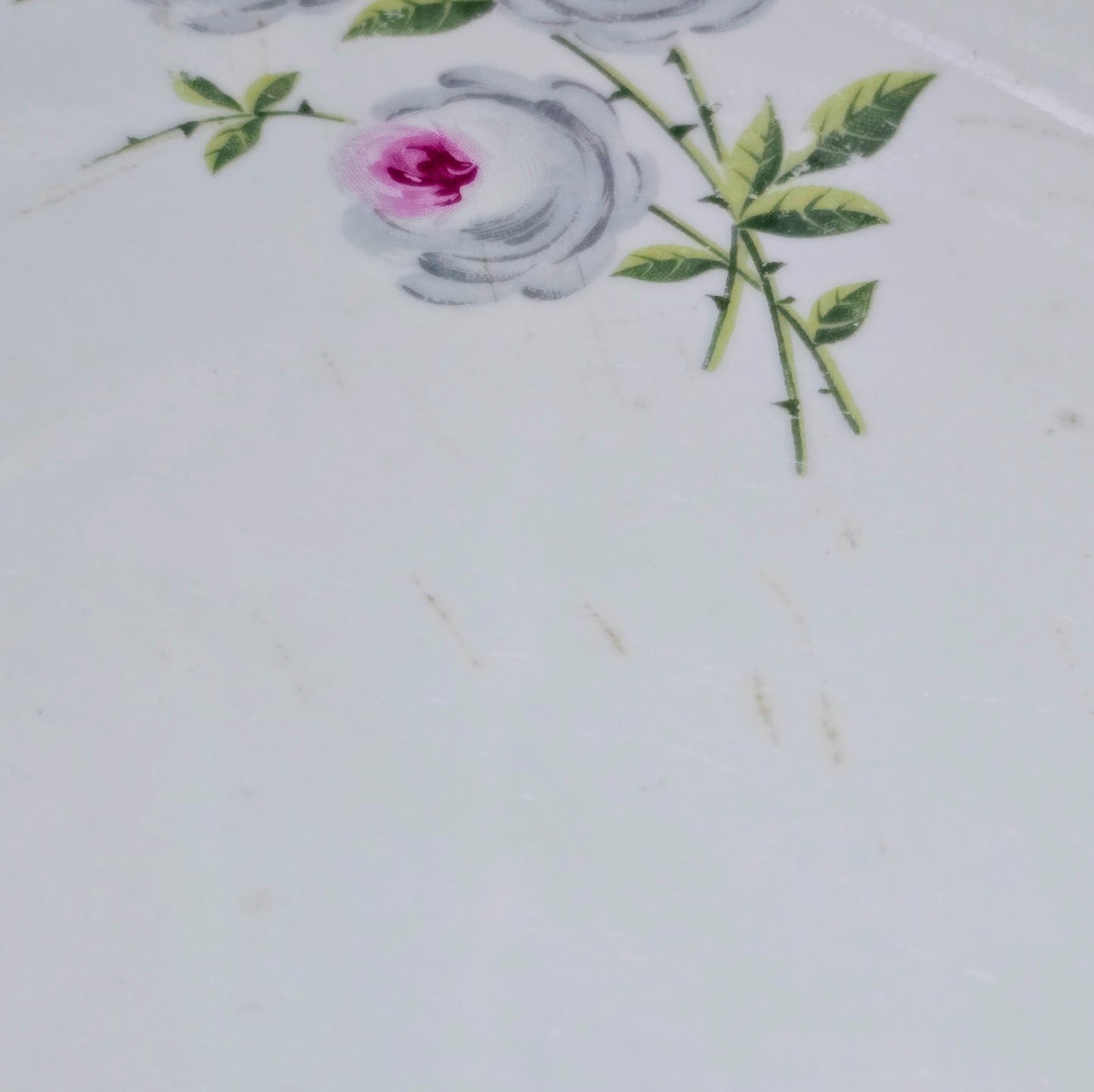 Servierplatte mit Rosenmotiv von Stadtlengsfeld Porzellan (DDR, 60er/70er). Ideal für Fleisch, Plätzchen oder als Deko. Zwei Zustände verfügbar – jetzt entdecken!