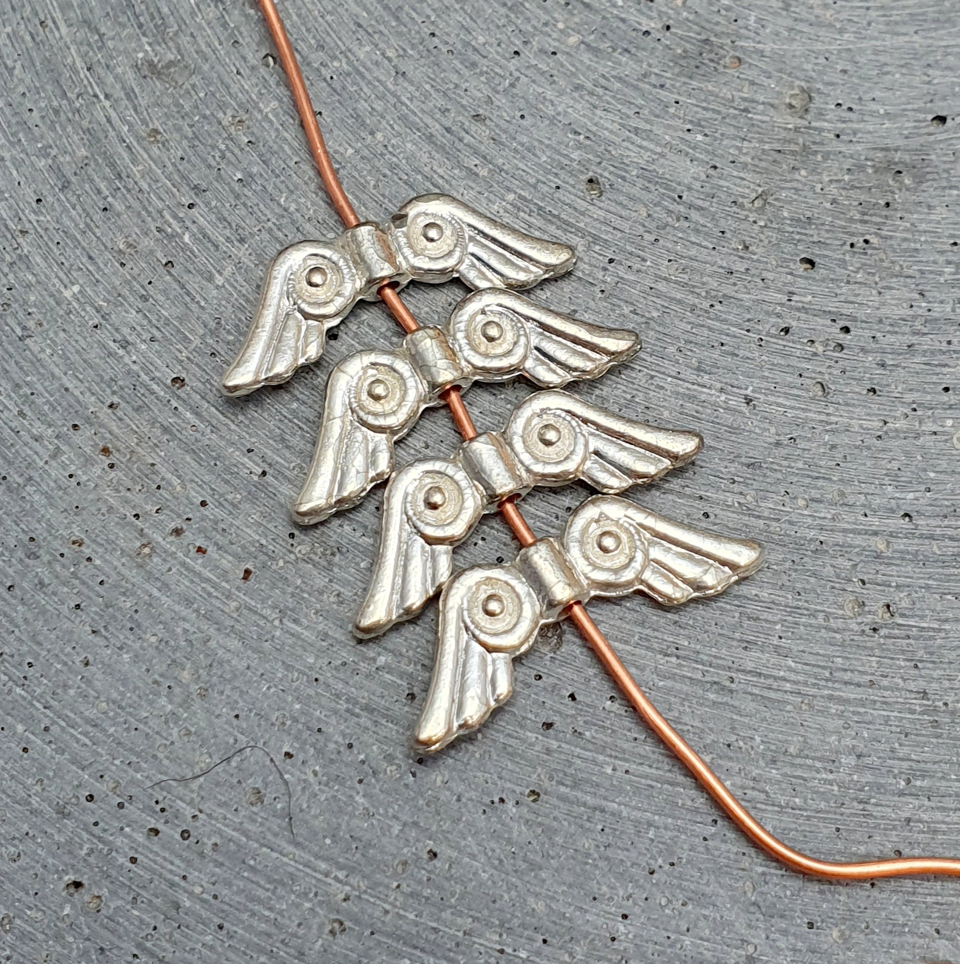 Metallperlen Engel Flügel Silber
