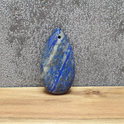 Große Anhänger Perle, mit Loch, Lapis Lazuli, Träne, 4,3cm
