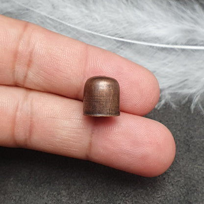 6 Kappen, Endkappen, Hülsen,10x11mm, antik kupferfarbig