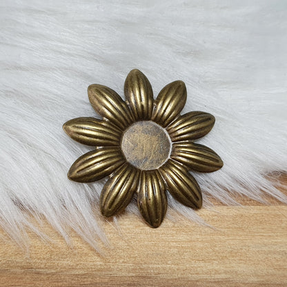 3x Setting Blume für Cabochon 12mm, antik bronzefarbig