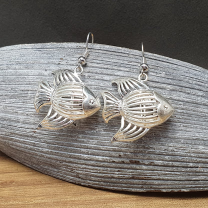 Ohrhänger filigrane Fische .925 Silber pl.