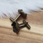 2 Manschettenknöpfe mit Klebefläche 15mm, antik bronzefarbig