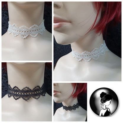 Zarter Choker Ätzspitze, schlicht, Doppelbogen