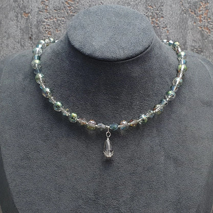 Choker mit Perlen aus Kristallglas, Black Diamond, Funkelexplosion, Blingbling