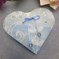Geschenkverpackung Herz, Blau, 11x12cm