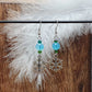 Ohrhänger mit blauen Glasperlen, Schneeflocke, Eiskristall