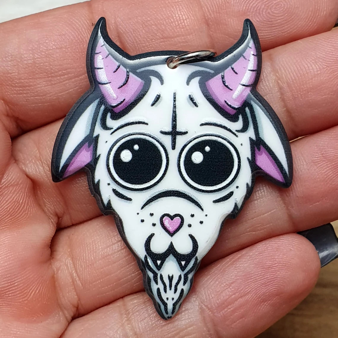 Anhänger, Baphomet, Acryl, Halloween, 44mm